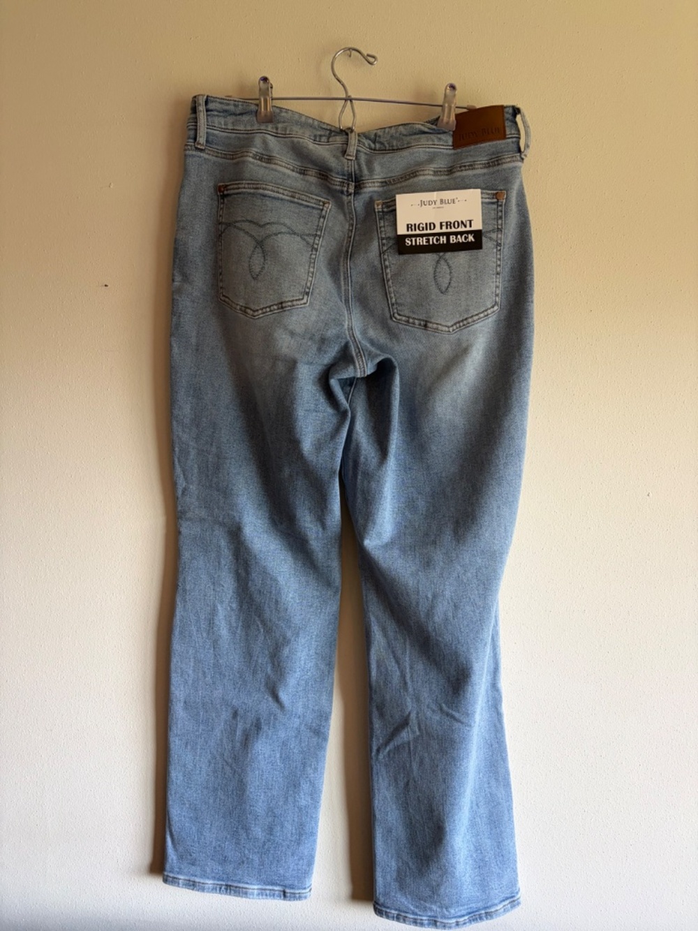 Judy Blue Mid Rise Rigid Magic Destroy Straight Denim - Picture 4 of 8